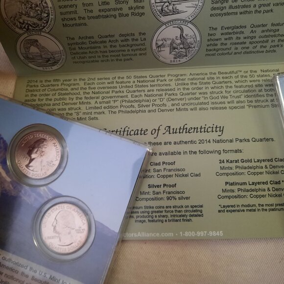 Proof SanFrancisco quarters in clad and also gold plated - Picture 3 of 7